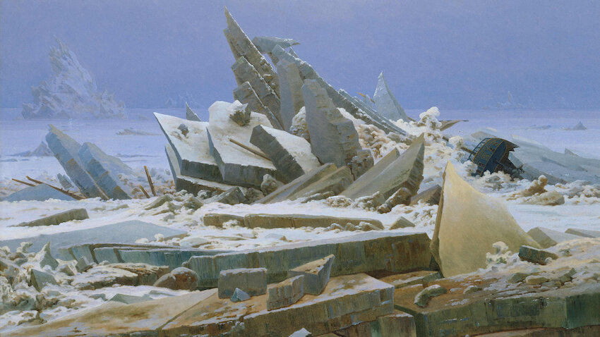 Caspar David Friedrich, Das Eismeer, 1823/24 Öl auf Leinwand, 96,7 x 126,9 cm Hamburger  Kunsthalle  © Elke Walford